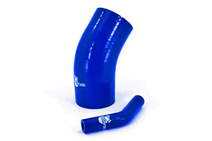 45 graden bocht, Binnendiameter 102mm, Universeel, Bonrath Siliconen slang Blauw