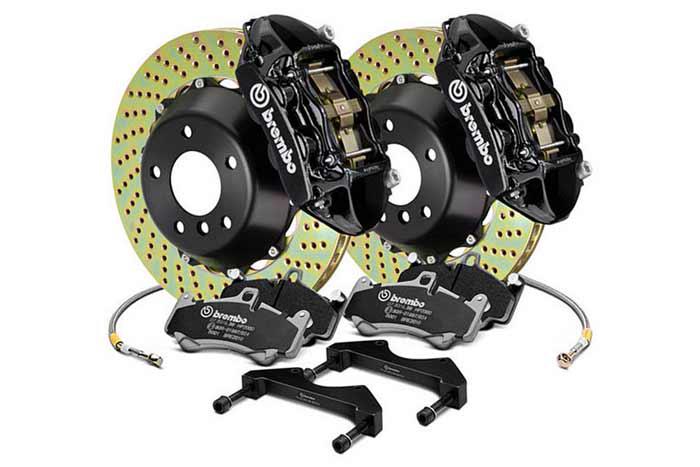 Brembo Big Brake Kit Black, 365x29mm 2-Piece rotor Drilled, 4 piston caliper, Brembo P Caliper, Audi, A3 Front (8P), 2006-2012