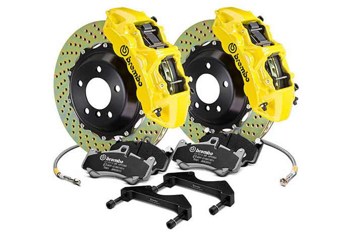 Brembo Big Brake Kit Yellow, 380x34mm 2-Piece rotor Drilled, 6 piston caliper, Brembo N Caliper, Audi, A7 3.0T Front (with OE Disc 356mm/330mm) (C7), 2012-
