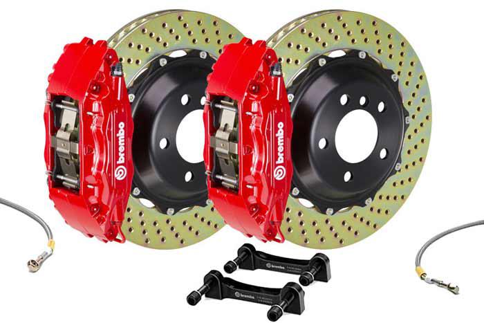Brembo Big Brake Kit Red, 355x32mm 2-Piece rotor Drilled, 4 piston caliper, Brembo H Caliper, Audi, A3 (8V) 1.0 TFSI, 1.2 TFSI, 1.8 TFSI, 2.0 TDI Front, 2013-