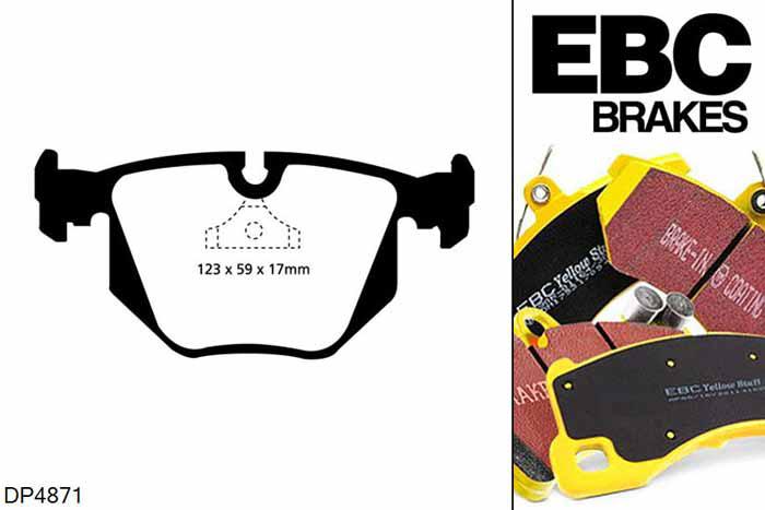 DP4871R, BMW 8 Series (E31), 840 (4.0) 8 Series (E31), EBC Yellowstuff remblokken set achteras Voor modellen met ATE remklauwen aan de achteras, Voor modellen met remschijf diameter van 324mm aan de achteras