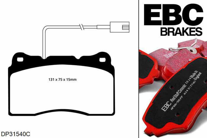 DP31540C, Alfa Romeo 156, 3.2 2003-2006, EBC Redstuff remblokken set vooras, Voor modellen met Brembo remklauwen aan de vooras, Voor modellen met een remschijf diameter 330mm