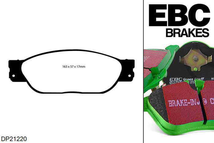 DP21220, Jaguar S-Type, 3.0 210 PK 1999-2002, EBC Greenstuff remblokken set vooras, Voor modellen met Girling/TRW remklauwen aan de vooras, Voor modellen met een remschijf diameter 300mm