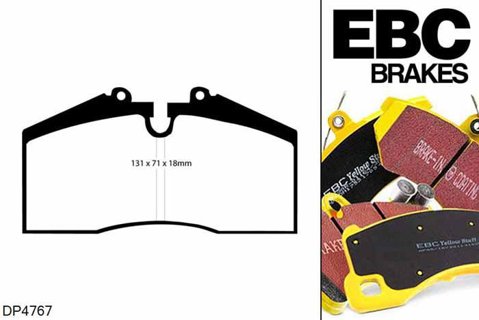 DP4767R, Porsche 911 (993), 3.6 Twin Turbo 4 911 (993), EBC Yellowstuff remblokken set achteras Voor modellen met Brembo remklauwen aan de achteras, Voor modellen met remschijf diameter van 322mm aan de achteras