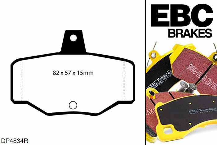DP4834R, Nissan Almera Tino, 1.8 Almera Tino, EBC Yellowstuff remblokken set achteras Voor modellen met Girling/TRW remklauwen aan de achteras, Voor modellen met remschijf diameter van 275mm aan de achteras