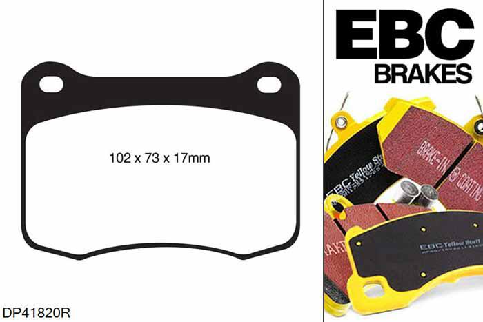 DP41820R, Lexus IS-F, 5.0 417 PK IS-F, EBC Yellowstuff remblokken set achteras, Voor modellen met remschijf diameter van 345mm aan de achteras