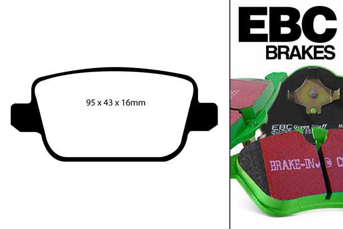 DP61933, Landrover Freelander, 3.2 2007-2015, EBC Greenstuff remblokken set achteras, Voor modellen met TRW remklauwen aan de achteras, Voor modellen met remschijf diameter van 302mm aan de achteras