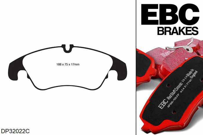 DP32022C, Audi Q5 (8R), 2.0 Turbo hybrid 245 PK 2011-2017, EBC Redstuff remblokken set vooras, Voor modellen met TRW remklauwen aan de vooras, Voor modellen met een remschijf diameter 320mm