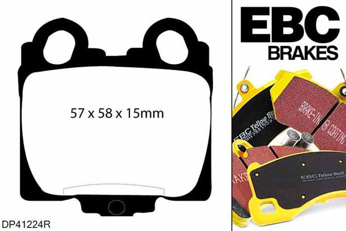 DP41224R, Lexus SC430, 4.3 SC430, EBC Yellowstuff remblokken set achteras, Voor modellen met remschijf diameter van 308mm aan de achteras