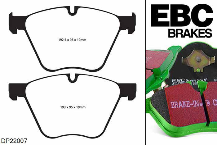 DP22007, BMW 7 Series (F01), 730 (3.0 Twin TD) 2008-2010, EBC Greenstuff remblokken set vooras, Voor modellen met ATE remklauwen aan de vooras, Voor modellen met een remschijf diameter 348mm