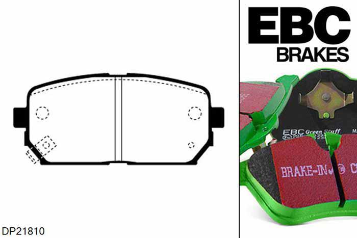 DP21810, Kia Carens, 1.6 2009-2012, EBC Greenstuff remblokken set achteras, Voor modellen met remschijf diameter van 275mm aan de achteras