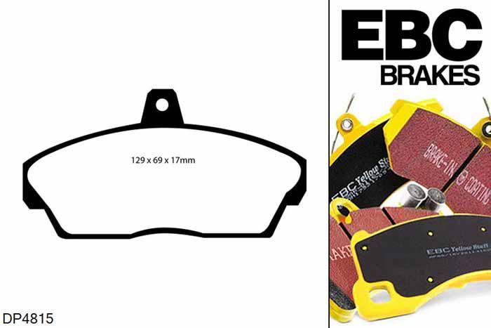 DP4815R, MG ZR, 2.0 TD 2001-2005, EBC Yellowstuff remblokken set vooras, Voor modellen met Girling/TRW remklauwen aan de vooras, Voor modellen met een remschijf diameter 262mm
