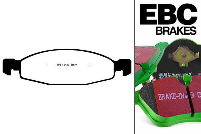 DP61312, Jeep Grand Cherokee, 3.1 TD 1999-2005, EBC Greenstuff remblokken set vooras, Voor modellen met ATE remklauwen aan de vooras, Voor modellen met een remschijf diameter 305mm