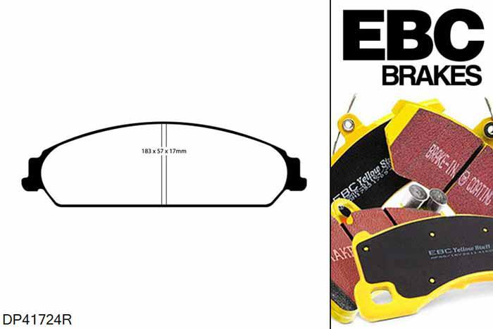 DP41724R, Dodge Charger, 5.7 2006-, EBC Yellowstuff remblokken set vooras, Voor modellen met een remschijf diameter 345mm