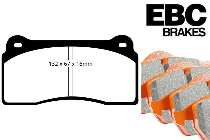 DP91110, Jaguar XKR, 4.2 Supercharged 2002-2006, EBC Orangestuff remblokken set vooras, Voor modellen met Brembo remklauwen aan de vooras, Voor modellen met een remschijf diameter 355mm