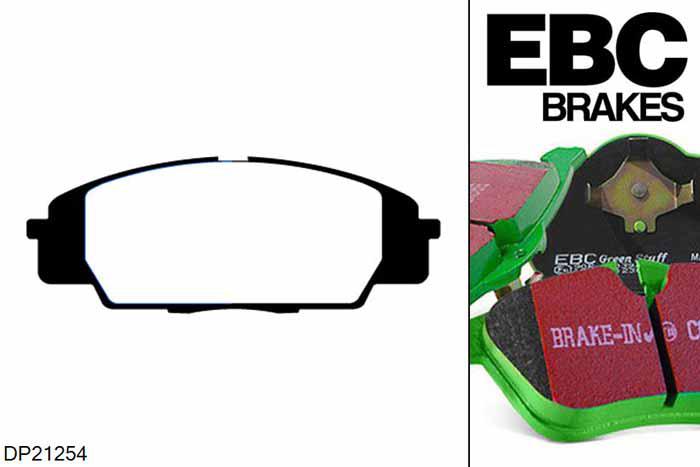 DP21254, Honda Civic (7th Gen), 1.7 TD (EP4) (Sport) 2002-2006, EBC Greenstuff remblokken set vooras, Voor modellen met Sumitomo remklauwen aan de vooras, Voor modellen met een remschijf diameter 262mm