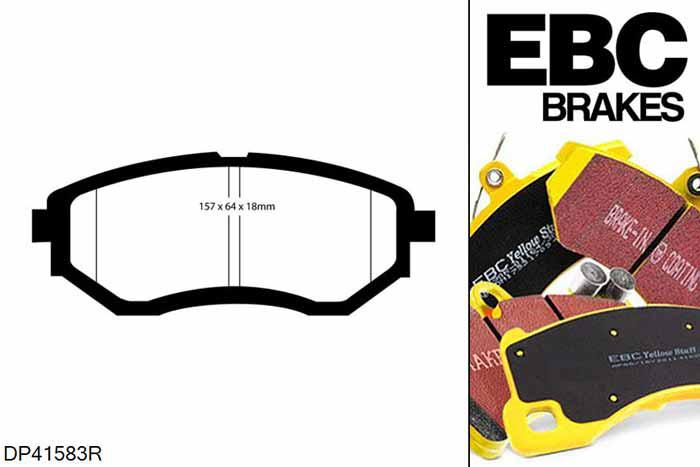 DP41583R, Subaru Legacy, 3.0 245 PK 2003-2010, EBC Yellowstuff remblokken set vooras, Voor modellen met een remschijf diameter 316mm