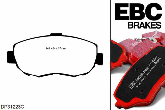 DP31223C, Lexus SC430, 4.3 2001-2010, EBC Redstuff remblokken set vooras, Voor modellen met een remschijf diameter 296mm