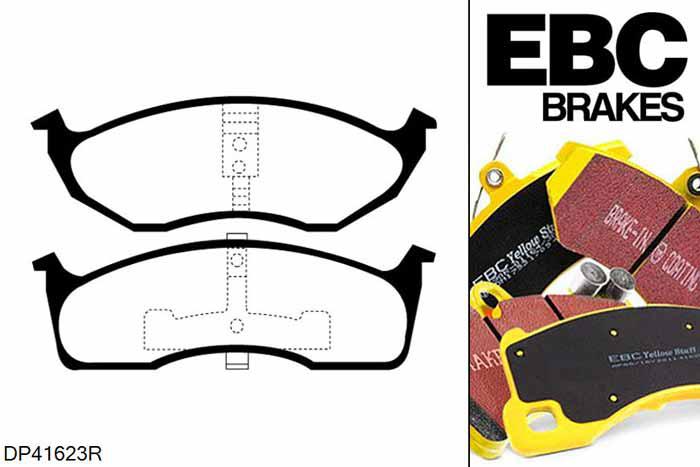 DP41623R, Chrysler 300M, 3.5 (Performance Pkg) 252 PK 1998-2004, EBC Yellowstuff remblokken set vooras, Voor modellen met een remschijf diameter 297mm