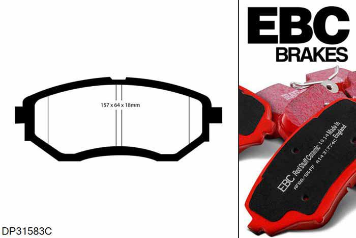 DP31583C, Subaru Levorg, 1.6 Turbo 170 PK 2015-, EBC Redstuff remblokken set vooras