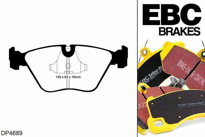 DP4689R, BMW Z3, 3.2 M 325 PK 1998-2003, EBC Yellowstuff remblokken set vooras, Voor modellen met ATE remklauwen aan de vooras, Voor modellen met een remschijf diameter 315mm