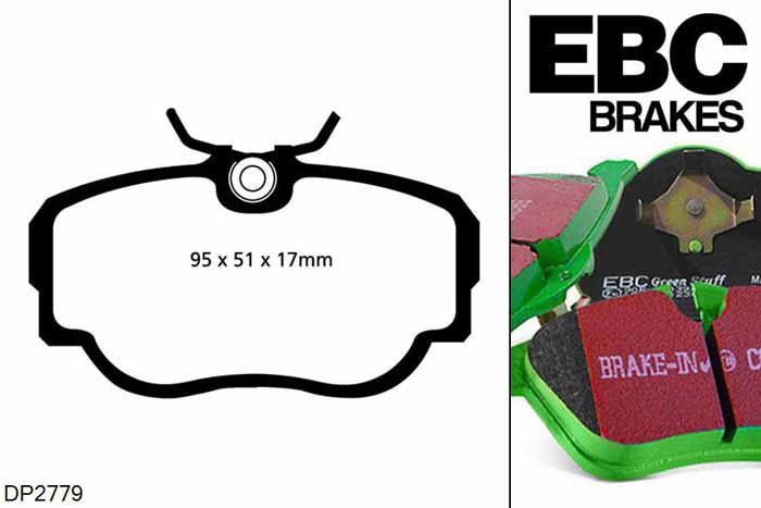 DP2779, BMW 3 Series (E30), 320 i (2.0) 1982-1990, EBC Greenstuff remblokken set vooras, Voor modellen met Girling/TRW remklauwen aan de vooras, Voor modellen met een remschijf diameter 260mm