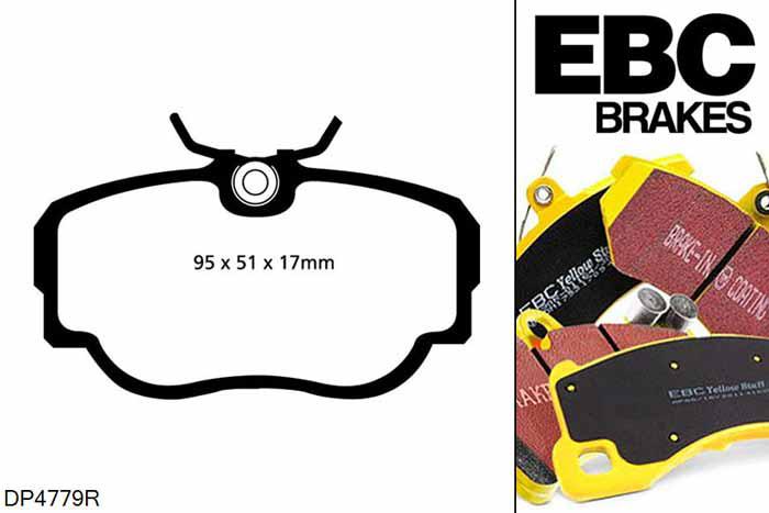 DP4779R, BMW 3 Series (E30), 318 i i (1.8) 1982-1991, EBC Yellowstuff remblokken set vooras, Voor modellen met Girling/TRW remklauwen aan de vooras, Voor modellen met een remschijf diameter 260mm