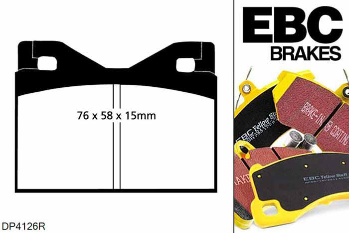 DP4126R, BMW 2002, 2.0 101 PK 1970-1975, EBC Yellowstuff remblokken set vooras, Voor modellen met ATE remklauwen aan de vooras, Voor modellen met een remschijf diameter 241mm