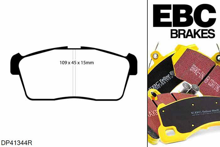 DP41344R, Suzuki Ignis, 1.3 2000-2004, EBC Yellowstuff remblokken set vooras, Voor modellen met een remschijf diameter 257mm