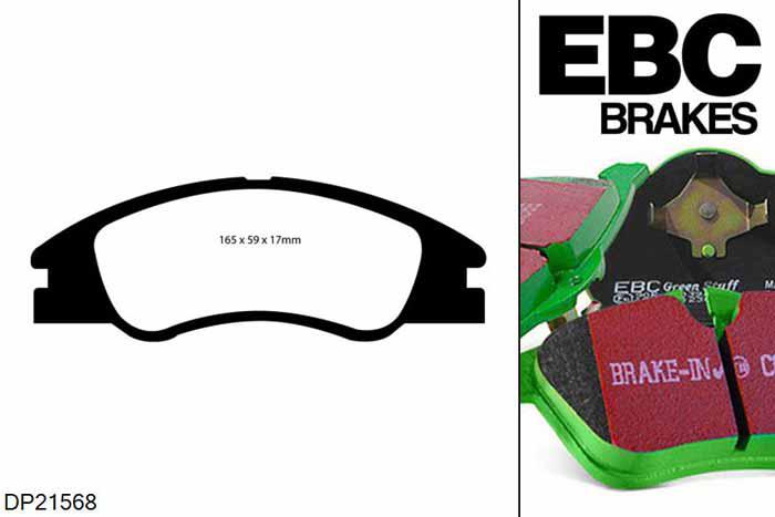 DP21568, Kia Cerato, 2.0 2004-2009, EBC Greenstuff remblokken set vooras, Voor modellen met een remschijf diameter 275mm