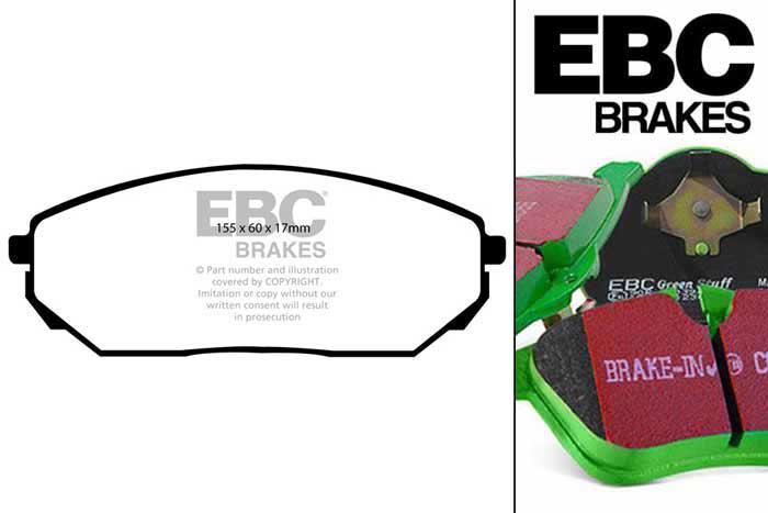 DP61557, Kia Sorento, 3.3 2006-2010, EBC Greenstuff remblokken set vooras, Voor modellen met een remschijf diameter 302mm