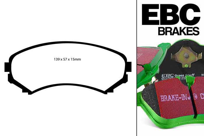DP61619, Mitsubishi Pajero, 3.8 (V87) 2006-, EBC Greenstuff remblokken set vooras, Voor modellen met een remschijf diameter 290mm