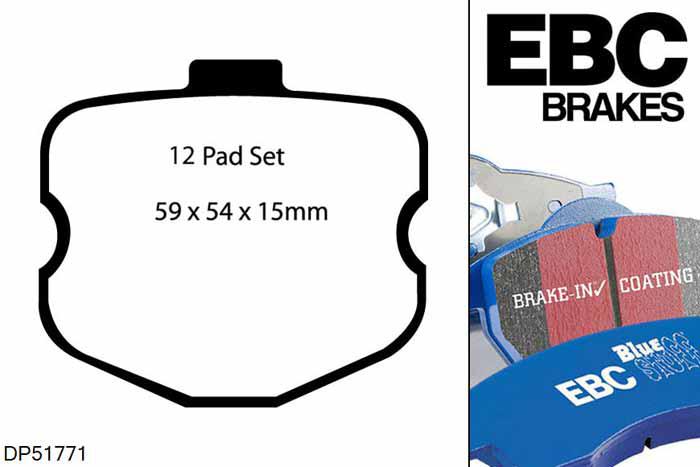DP51771NDX, Chevrolet Corvette (C6), 7.0 2005-2008, EBC Bluestuff remblokken set vooras, Voor modellen met een remschijf diameter 355mm