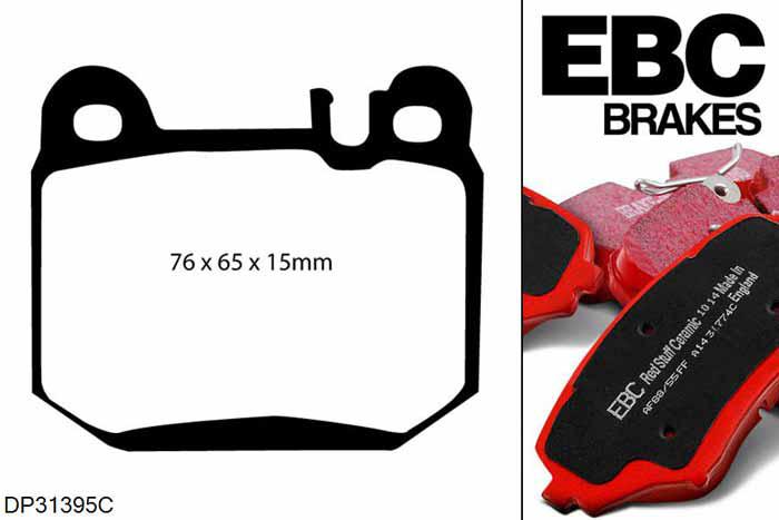 DP31395C, Mercedes M-Class (W163), ML270 (2.7TD) 2002-2005, EBC Redstuff remblokken set achteras, Voor modellen met remschijf diameter van 331mm aan de achteras