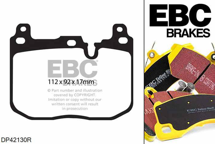 DP42130R, BMW 2 Series (F22) Coupe, M240 (3.0 Turbo) 340 PK 2016-, EBC Yellowstuff remblokken set vooras, Voor modellen met Brembo remklauwen aan de vooras