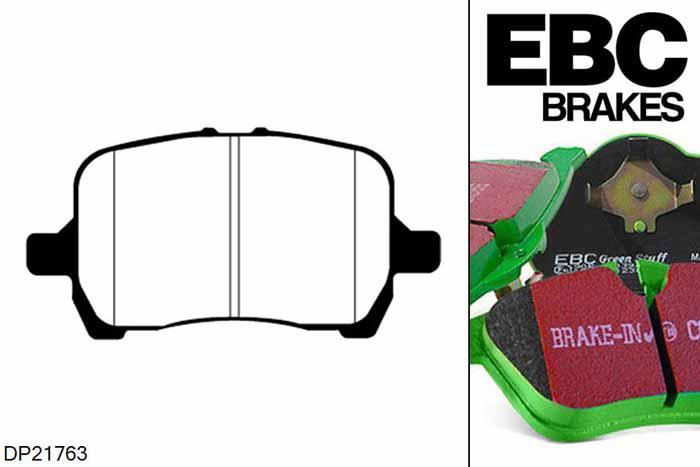 DP21763, Chevrolet HHR, 2.4 2008-2011, EBC Greenstuff remblokken set vooras, Voor modellen met een remschijf diameter 276mm
