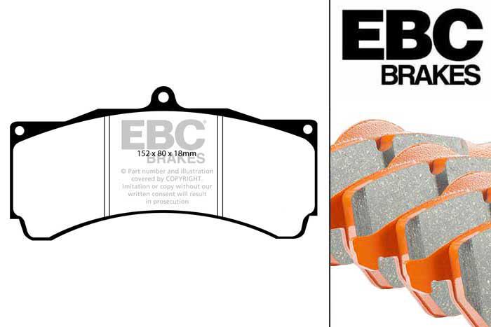 DP9005, Subaru Impreza, 2.5 Turbo Cosworth 395 PK 2010-2012, EBC Orangestuff remblokken set vooras, Voor modellen met AP remklauwen aan de vooras, Voor modellen met een remschijf diameter 355mm