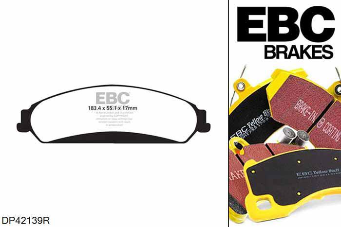 DP42139R, Chrysler 300C, 3.0 TD 2011-, EBC Yellowstuff remblokken set vooras, Voor modellen met een remschijf diameter 345mm