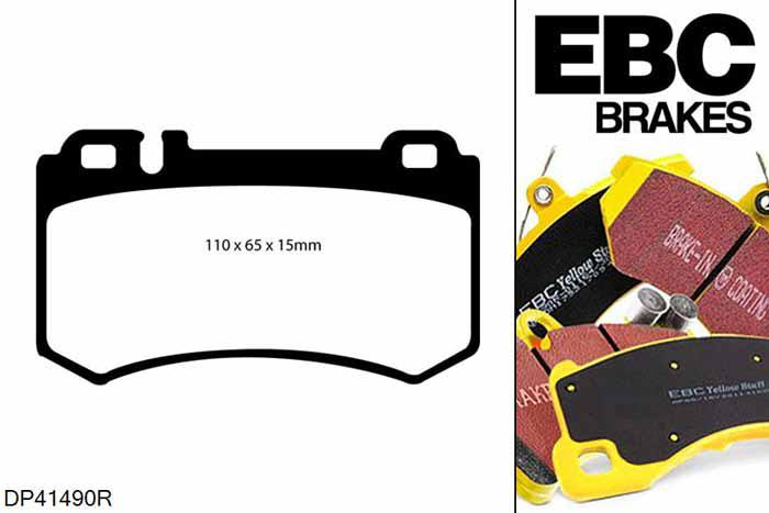 DP41490R, Mercedes E-Class (T211), E55 AMG E-Class (T211), EBC Yellowstuff remblokken set achteras Voor modellen met Brembo remklauwen aan de achteras, Voor modellen met remschijf diameter van 330mm aan de achteras