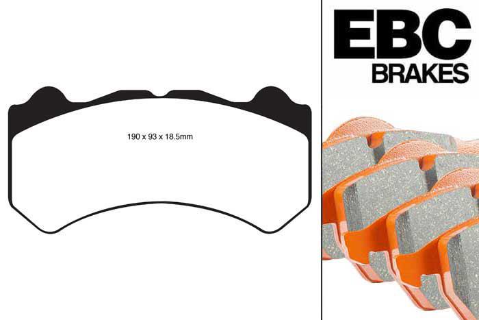 DP91983, Nissan GT-R (R35), 3.8 Twin Turbo 570 PK 2016-, EBC Orangestuff remblokken set vooras, Voor modellen met Brembo remklauwen aan de vooras, Voor modellen met een remschijf diameter 390mm