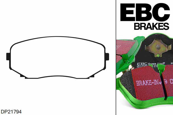 DP21794, Mazda CX-7, 2.2 TD 2009-2012, EBC Greenstuff remblokken set vooras, Voor modellen met een remschijf diameter 320mm