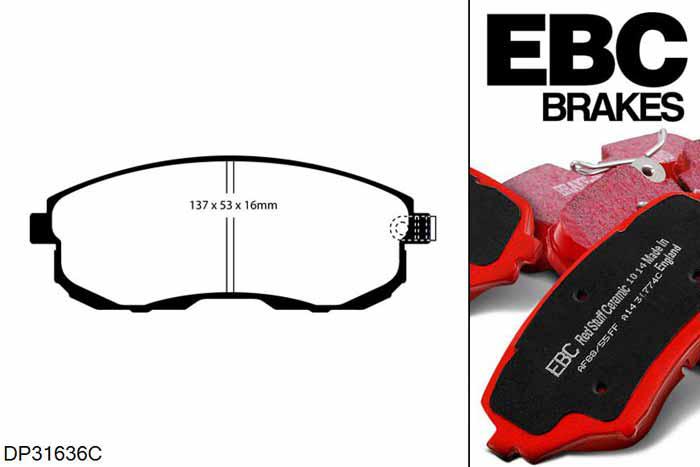 DP31636C, Suzuki SX4, 1.6 (Japan) 2006-2009, EBC Redstuff remblokken set vooras