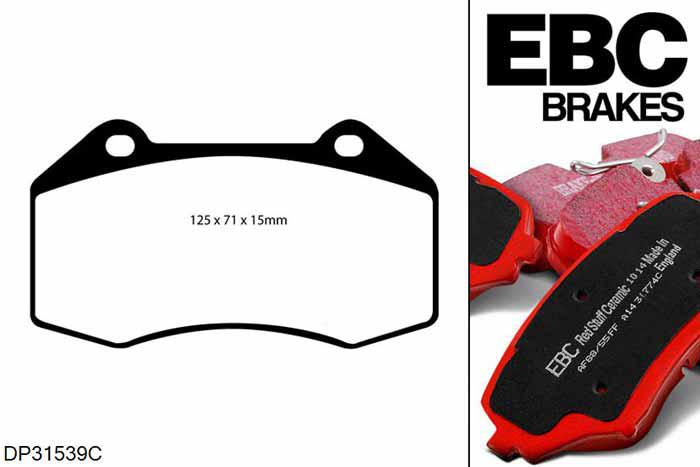 DP31539C, Chevrolet HHR, 2.0 Supercharged 2008-2011, EBC Redstuff remblokken set vooras, Voor modellen met Brembo remklauwen aan de vooras, Voor modellen met een remschijf diameter 316mm