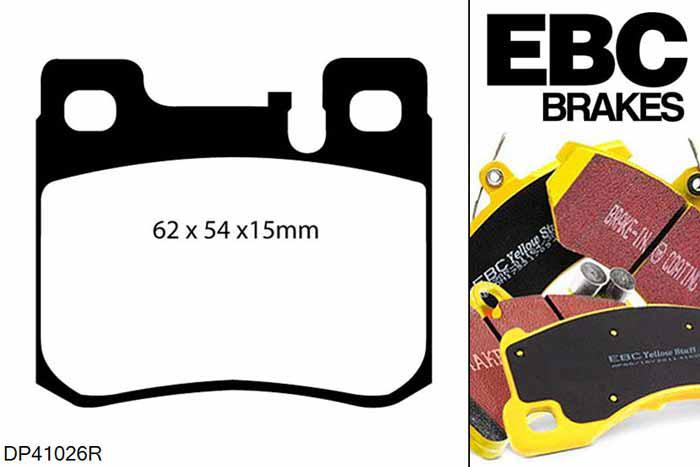 DP41026R, Mercedes E-Class (W124), E280 Saloon (ASR) E-Class (W124), EBC Yellowstuff remblokken set achteras Voor modellen met ATE remklauwen aan de achteras, Voor modellen met remschijf diameter van 258mm aan de achteras