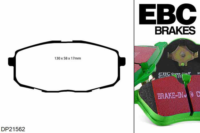 DP21562, Hyundai i-30 (FD), 1.6 TD 2007-2012, EBC Greenstuff remblokken set vooras, Voor modellen met een remschijf diameter 300mm