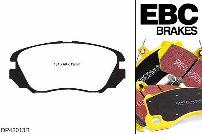 DP42013R, Chevrolet Malibu, 2.0 TD 2012-, EBC Yellowstuff remblokken set vooras, Voor modellen met Mando remklauwen aan de vooras, Voor modellen met een remschijf diameter 296mm
