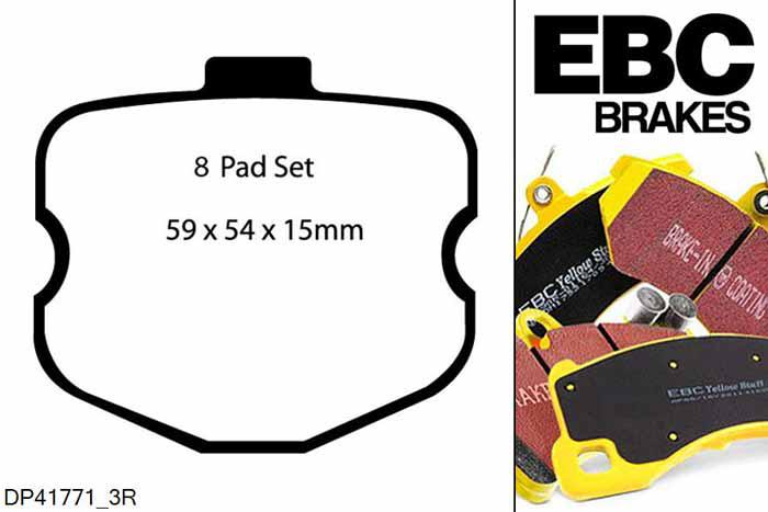 DP41771/3R, Chevrolet Corvette (C6), 6.2 Grand Sport 2010-2013, EBC Yellowstuff remblokken set vooras, Voor modellen met een remschijf diameter 355mm