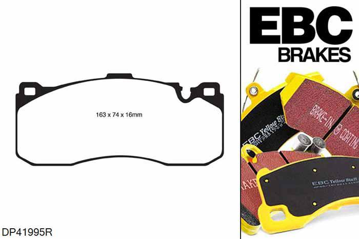 DP41995R, BMW 1 Series (E82) Coupe, 135 i (3.0 Twin Turbo) 2010-2011, EBC Yellowstuff remblokken set vooras, Voor modellen met Brembo remklauwen aan de vooras, Voor modellen met een remschijf diameter 338mm