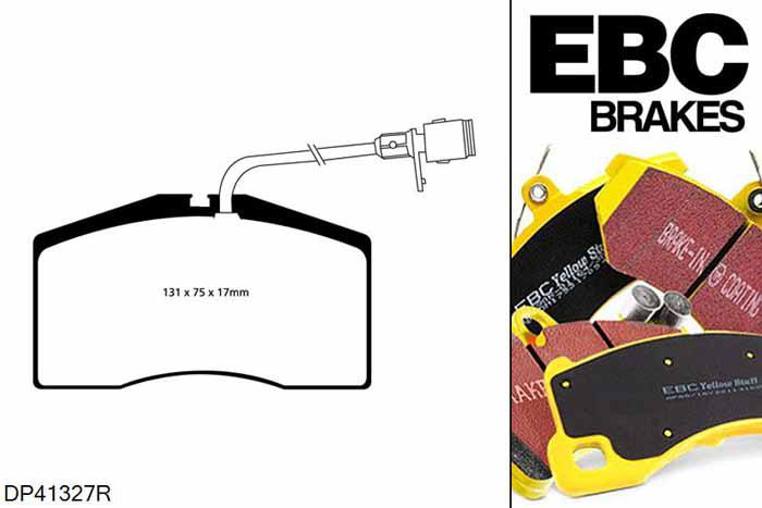 DP41327R, Audi S/RS S8, 4.2 360 PK 1999-2002, EBC Yellowstuff remblokken set vooras, Voor modellen met Brembo remklauwen aan de vooras, Voor modellen met een remschijf diameter 345mm
