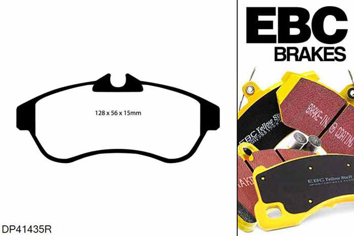 DP41435R, Citroen C3 Pluriel, 1.4 2003-2010, EBC Yellowstuff remblokken set vooras, Voor modellen met TRW remklauwen aan de vooras, Voor modellen met een remschijf diameter 266mm